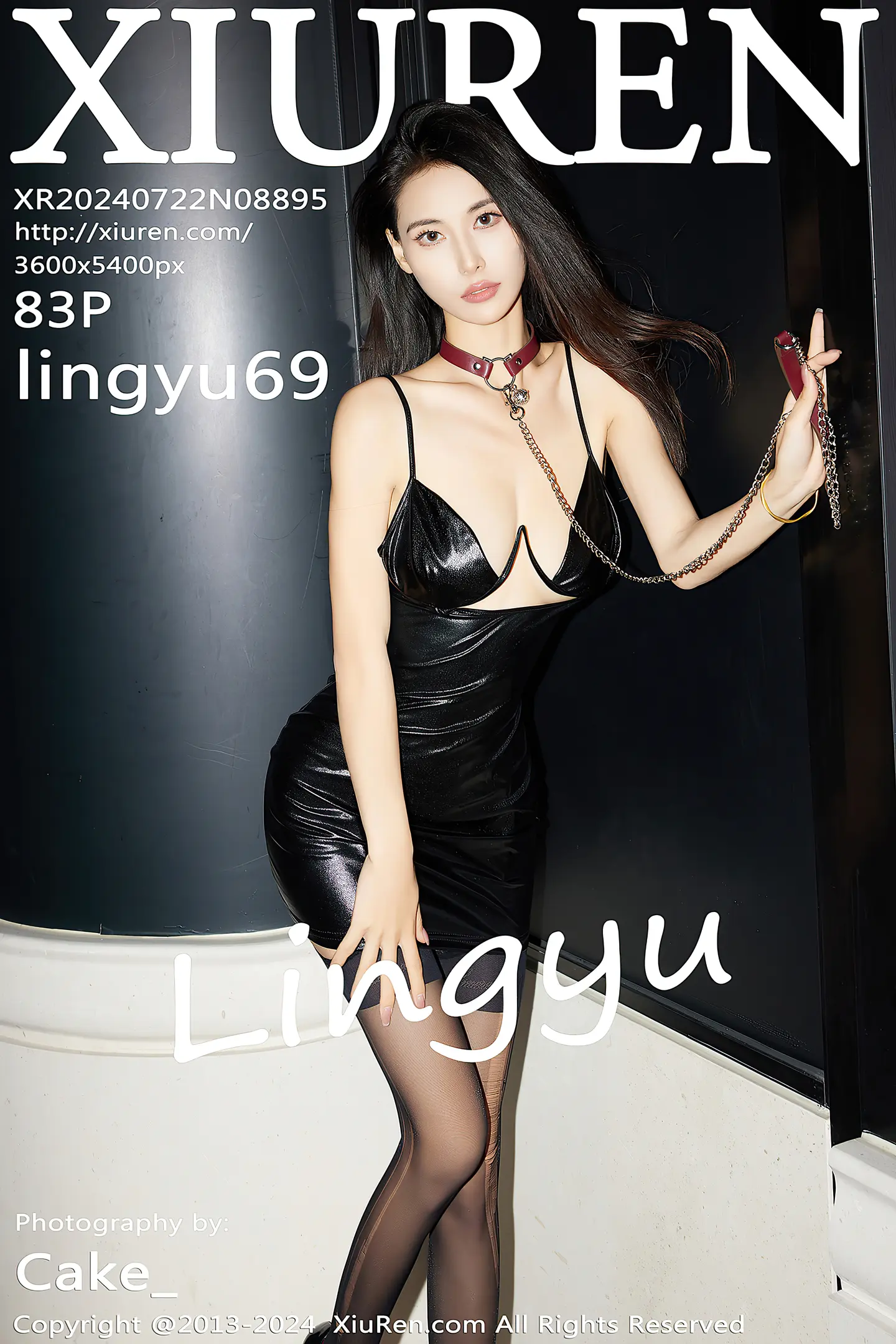 [XiuRen秀人网]No.8895_模特Lingyu69性感黑色皮内衣配黑皮短裙露超薄黑丝极致魅惑写真83P-秀人网 - XiuRen.Space